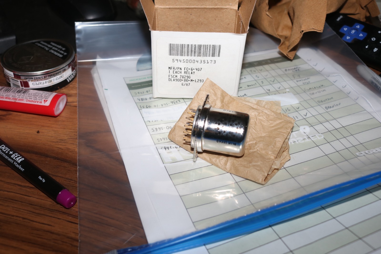 NOS Struthers Dunn 26 volt Relay PN FC-6-407 5945-00-043-5173