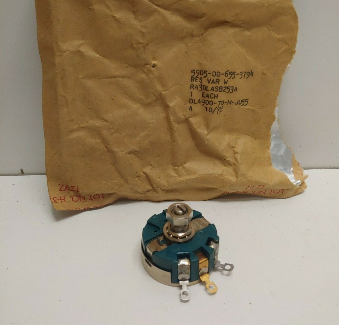 NEW! MIL-SPEC HONEYWELL CLAROSTAT SPEED AND POSITION POTENTIOMETER RA30LASB253A