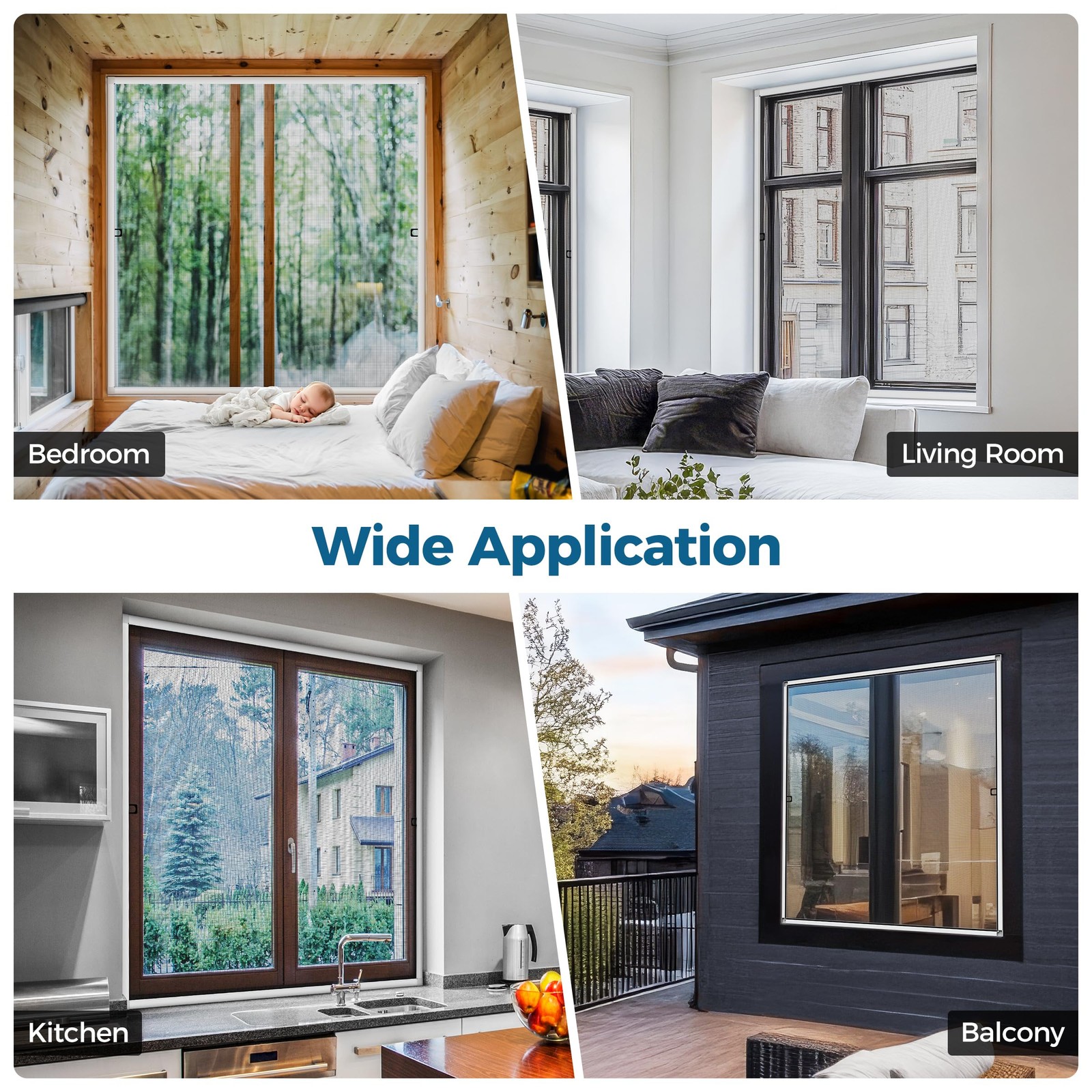 Augblinds 2 Sets Window Screen Frame Kit, 5/16 46 in X 46 (2 Pack), White