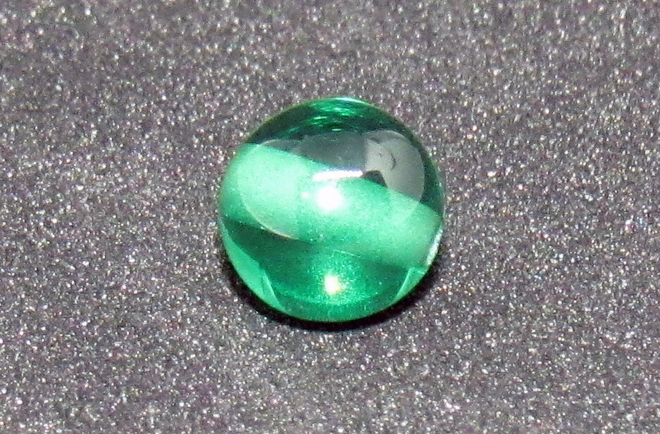 Green Sapphire Ball 6mm with 1mm Hole, Bead, Sphere, Corundum, Synthetic, Polish