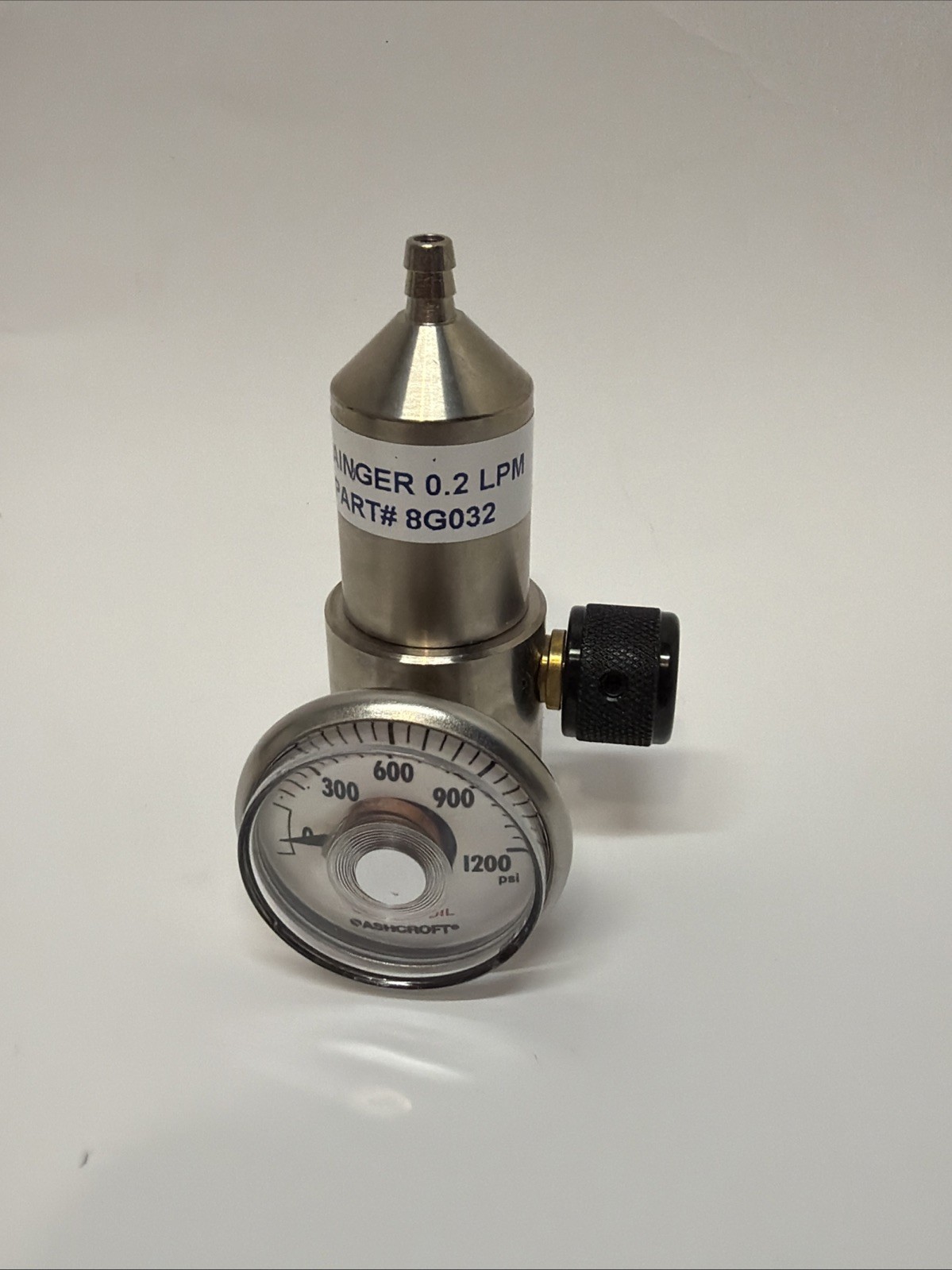 Ashcroft GRAINGER GAS REGULATOR 0.2 LPM 1200 PSI MAX Part 8G032
