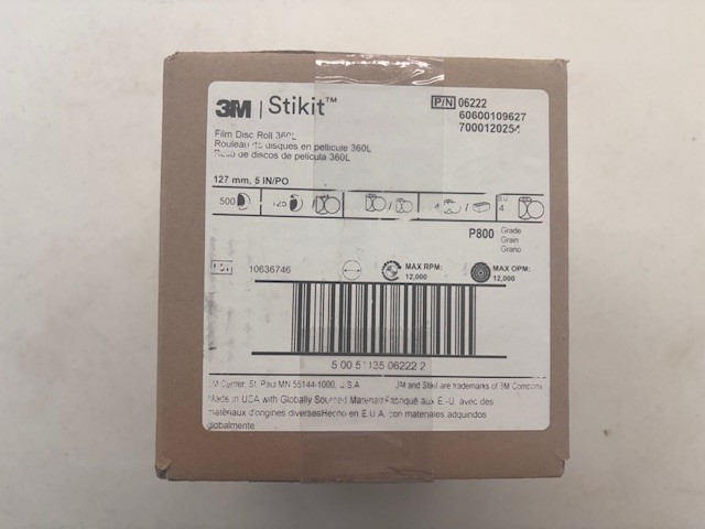 3M Stikit Film Disc Roll 360L, P800, 5 in , 125 disc roll 3M 06222