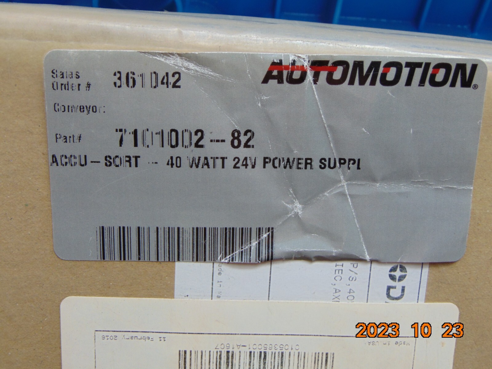NEW DataLogic Power Supply 40w, 24v, IP65, Axiom Scanner
