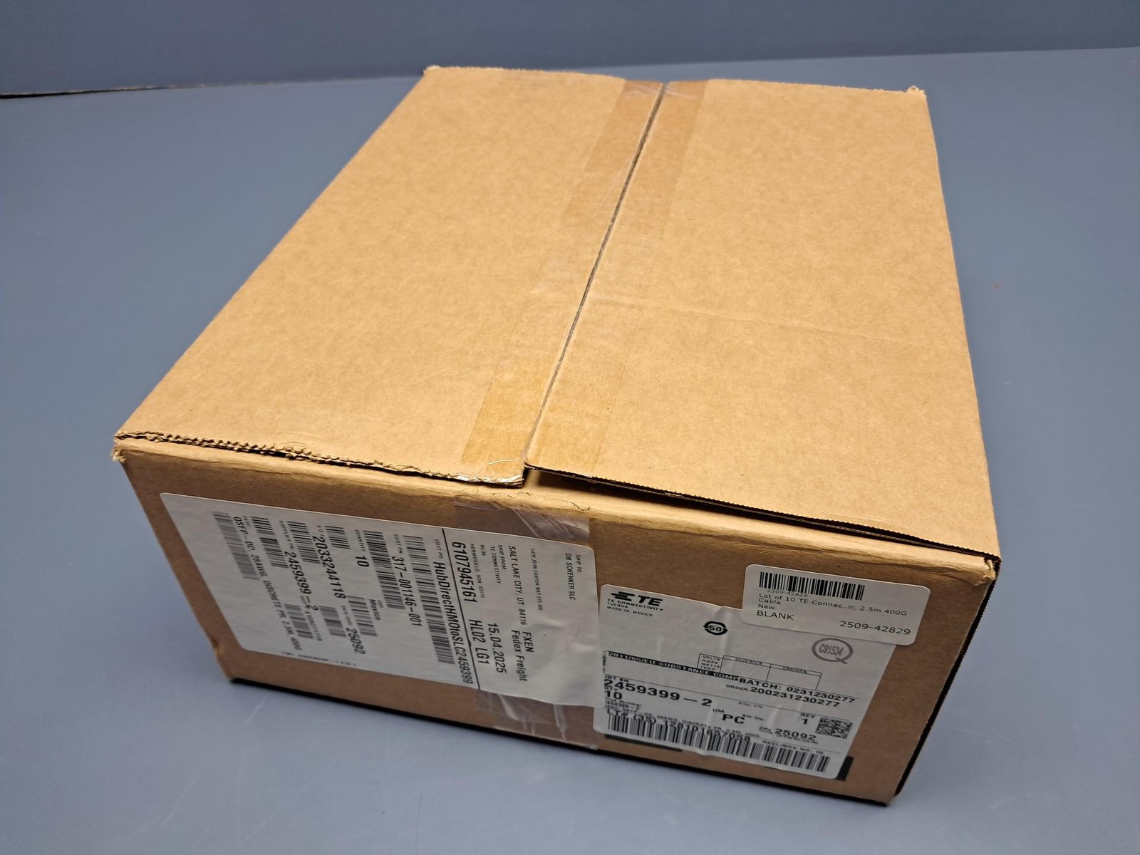 Lot of 10 TE Connectivity QSFP-DD 28-AWG Discreet Pair, 2.5m 400G Cable