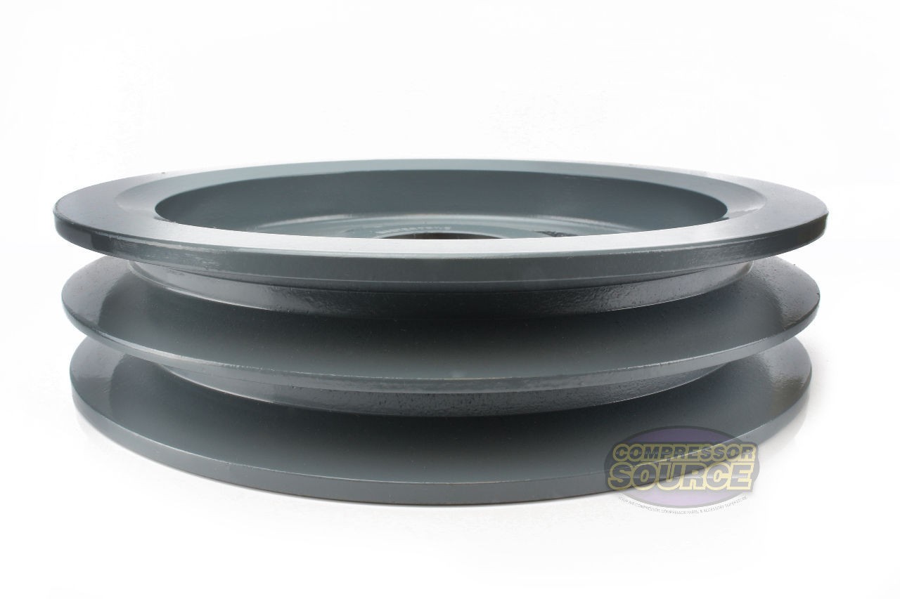 Cast Iron 7.75″ Dual Groove Pulley Belt B Section 5L with 1-1/8″ Sheave Bushing