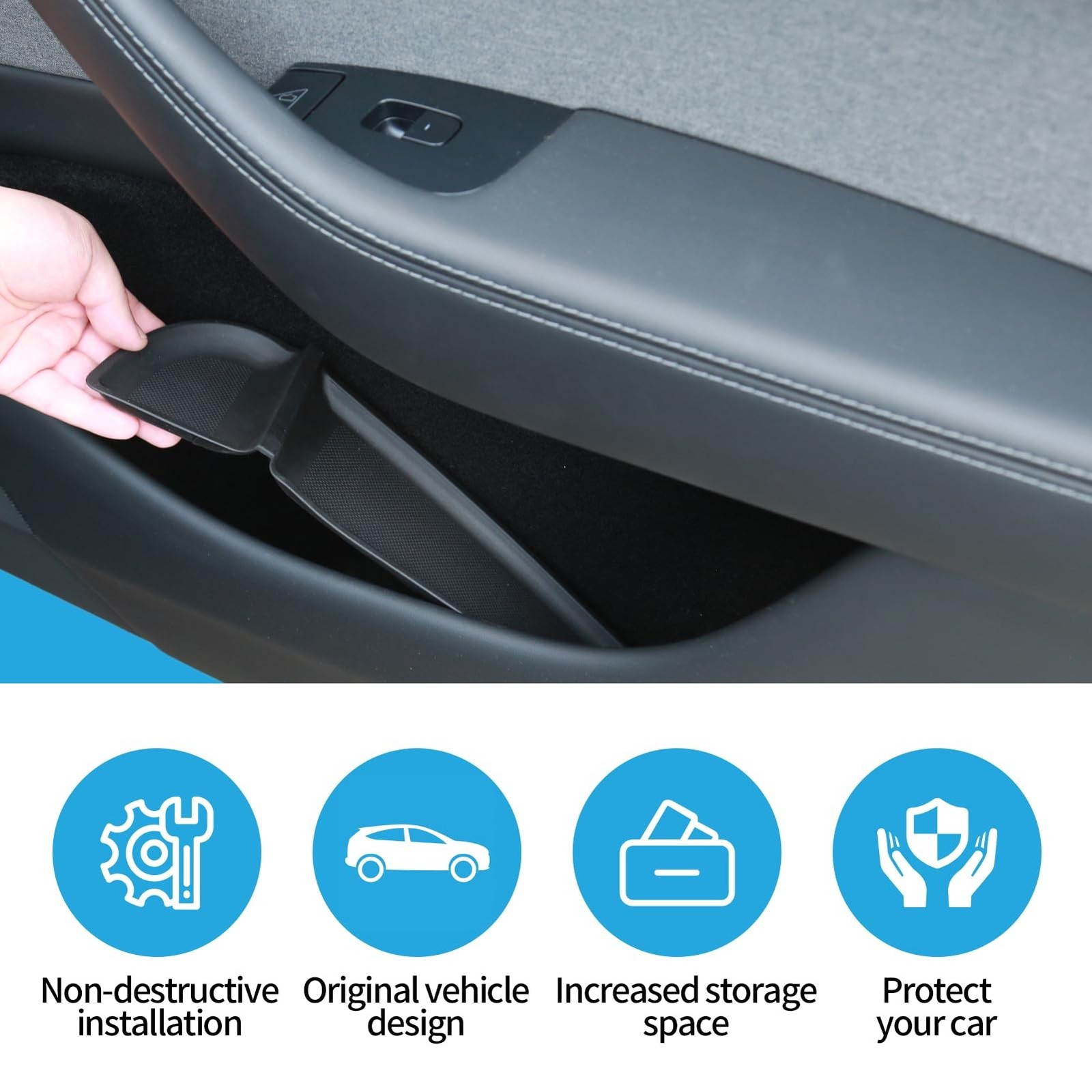 Tesla Model Y Juniper Accessories 2026, 5-Pack Door Side Storage Box & Cup Ho…