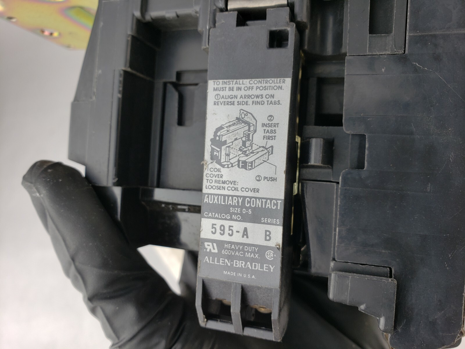 Allen Bradley 509-AOD Nema Size 0 120V Coil CB236 – Motor Starter On Off 595-A