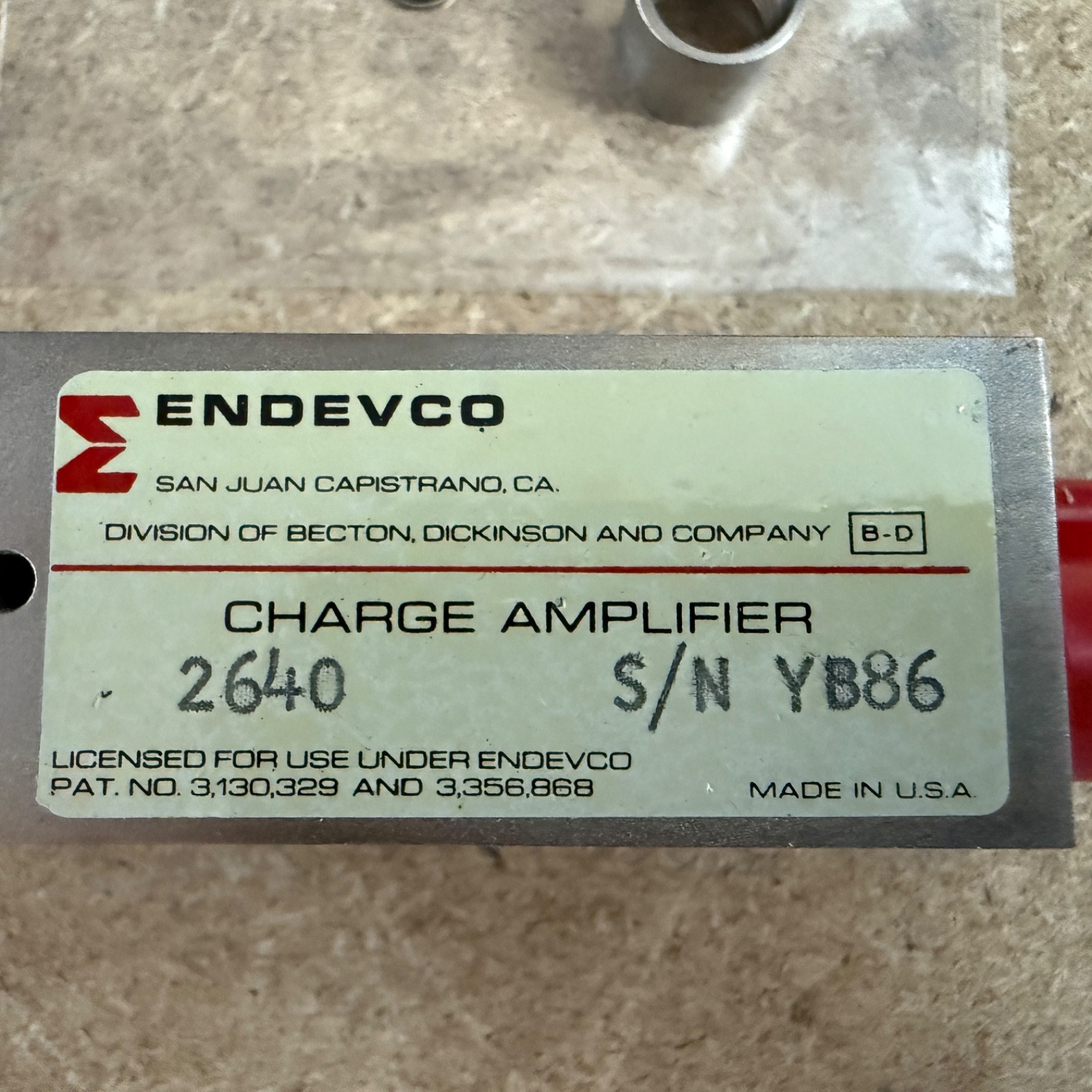 Endevco Charge Amplifier 2640 New NOS Vintage Becton Dickinson Test Equipment