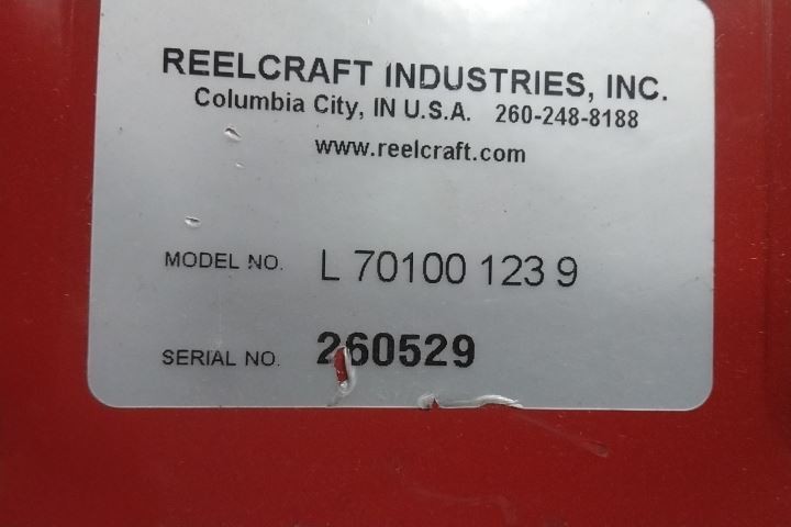 Reelcraft L 70100 123 9 100 Ft Cord Length 120VAC 15 A Extension Cord Reel