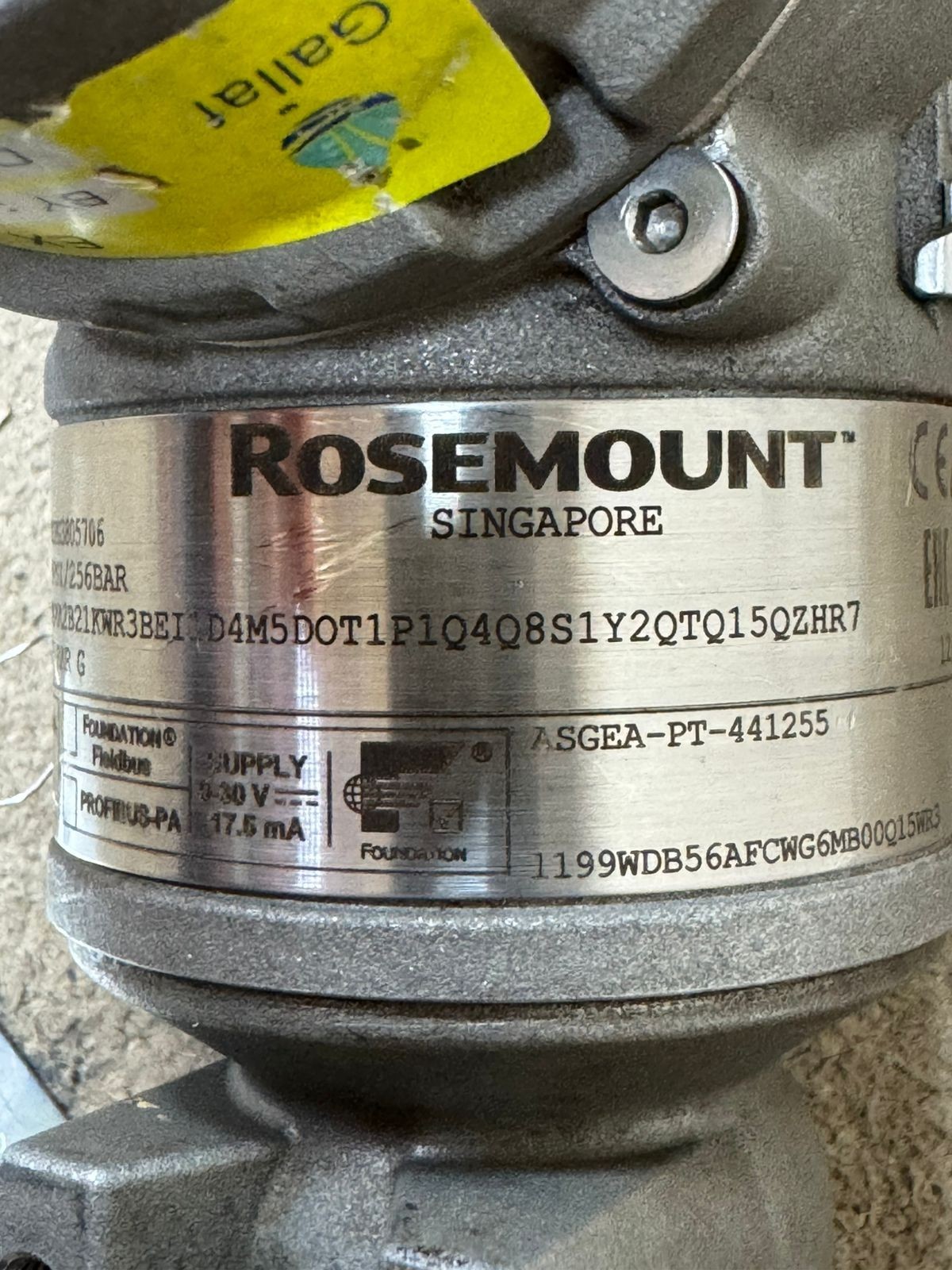Rosemount / Pressure Transmitter / 3051TG4 / WP 3705PSI-256BAR / Cal. 0-235BAR G