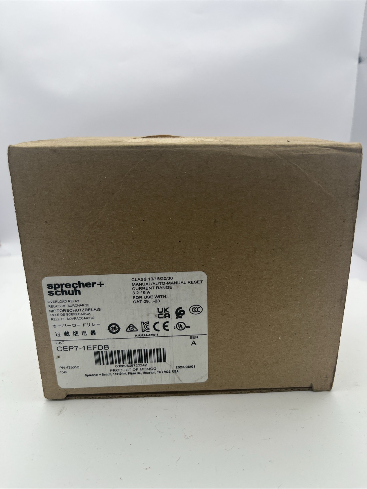 Sprecher + Schuh Overload Relay CEP7-1EFDB