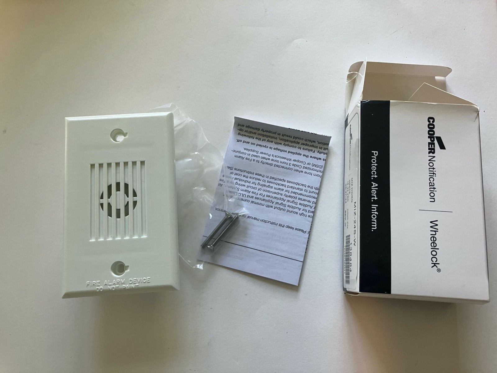 MIZ-24S-W WHEELOCK COOPER MIZ HORN WHITE 16-33 VDC FIRE ALARM SAFTEY