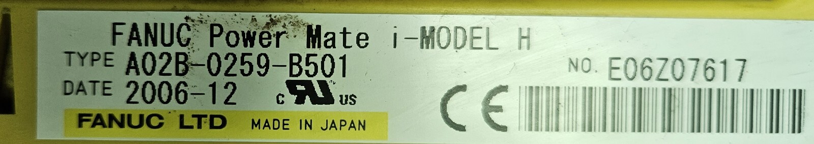 FANUC A02B-0259-B501 POWERMATE I Model A20B-8100-0670/06B A16B-3200-0260/13C