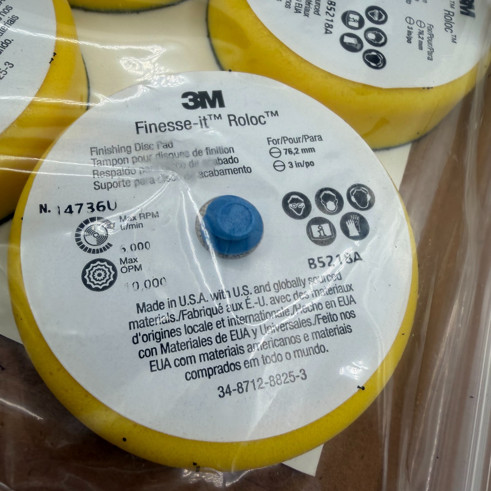 (Case of 12) 3M Finesse-it Roloc Finishing Disc Pad 14736U, 3 inch 12 per
