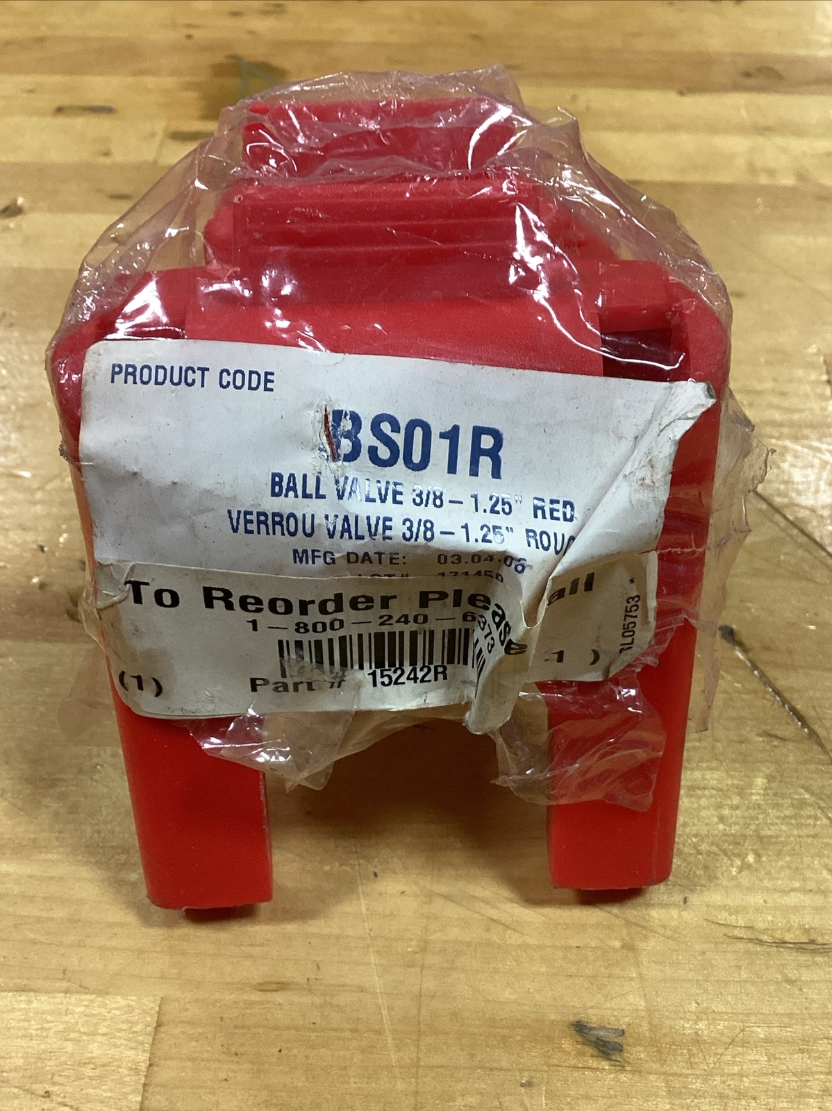 North Ball Valve Lockout Be-Safe BS01R, Polypropylene, Red
