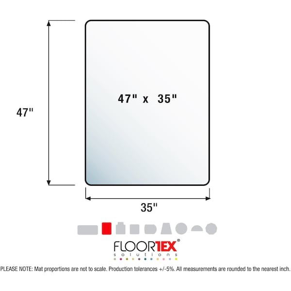 Floortex Fc128919er Chair Mat 47″X35″, Rectangular Shape, Clear, For Hard Floor