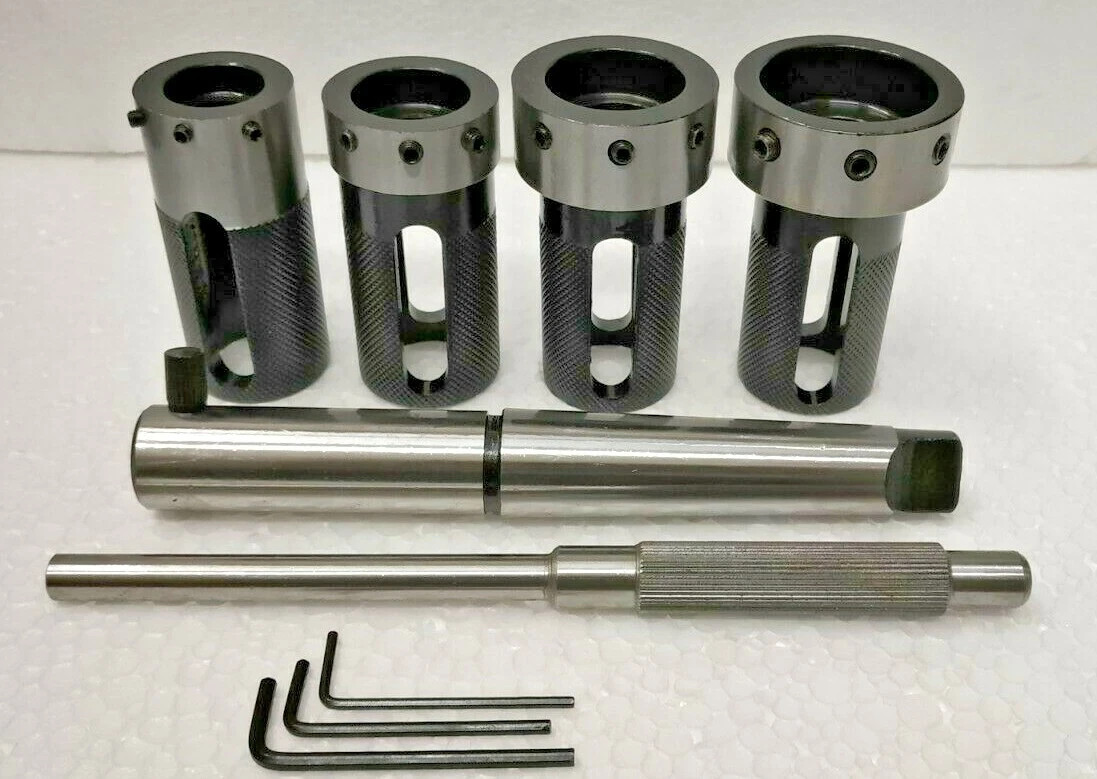Lathe Tailstock Die Holder Set Of 4 Floating Type MT3 SHANK Holds Metric Die @