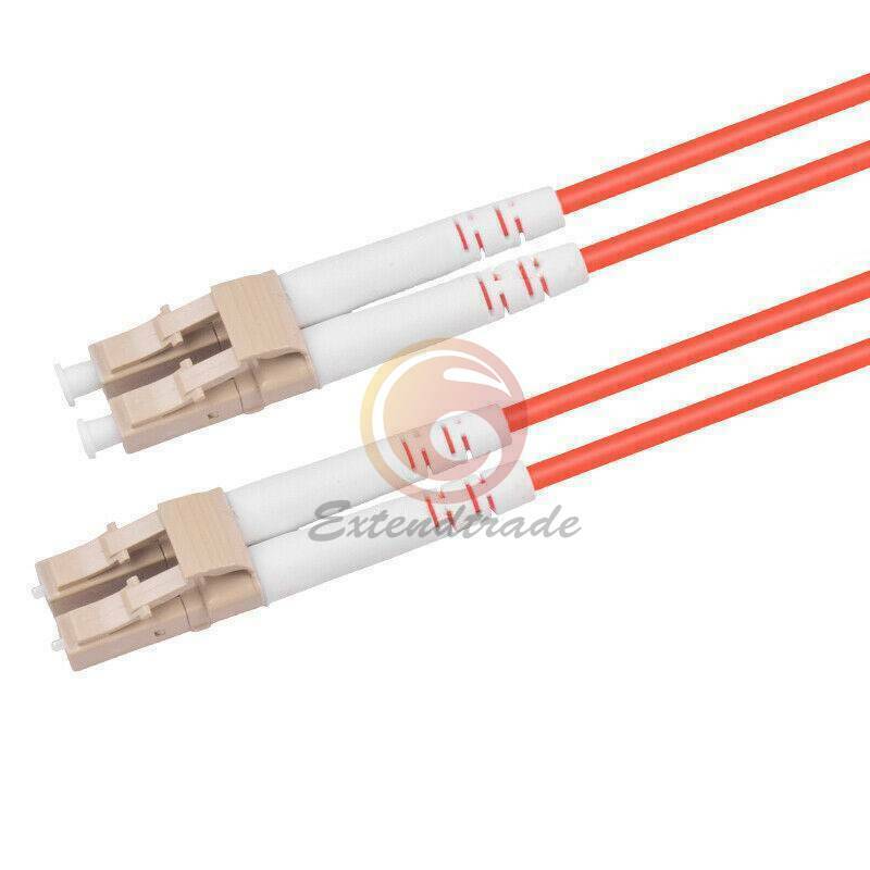 LC UPC to LC UPC Duplex 50/125 OM2 Multimode Fiber Optic Patch Cord Cable 100m