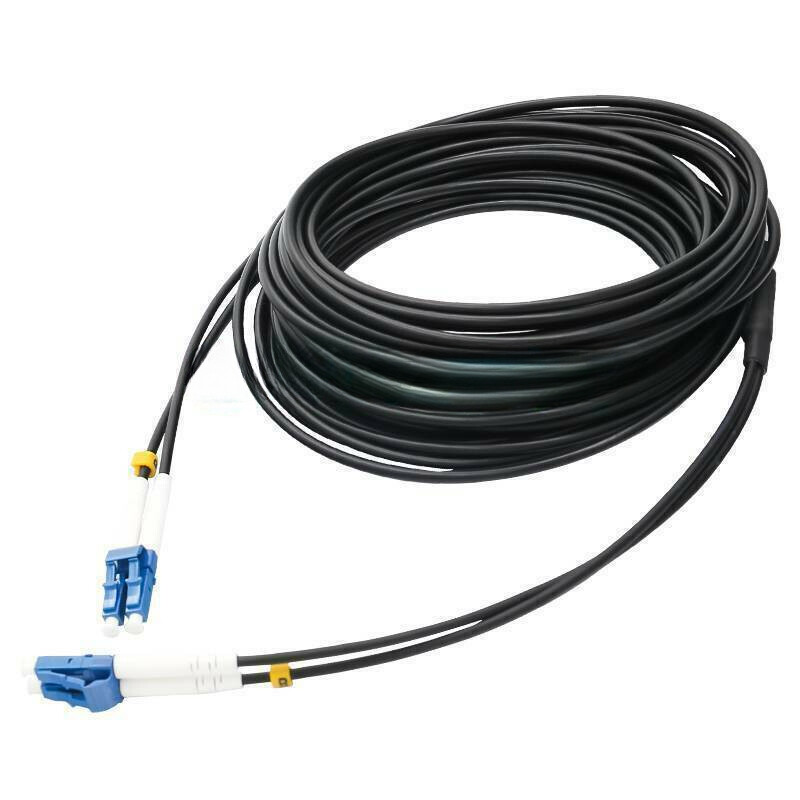 Black Armored Fiber Cable Duplex Fiber Optic Patch Cord 150M LC-LC UPC SM 9/125