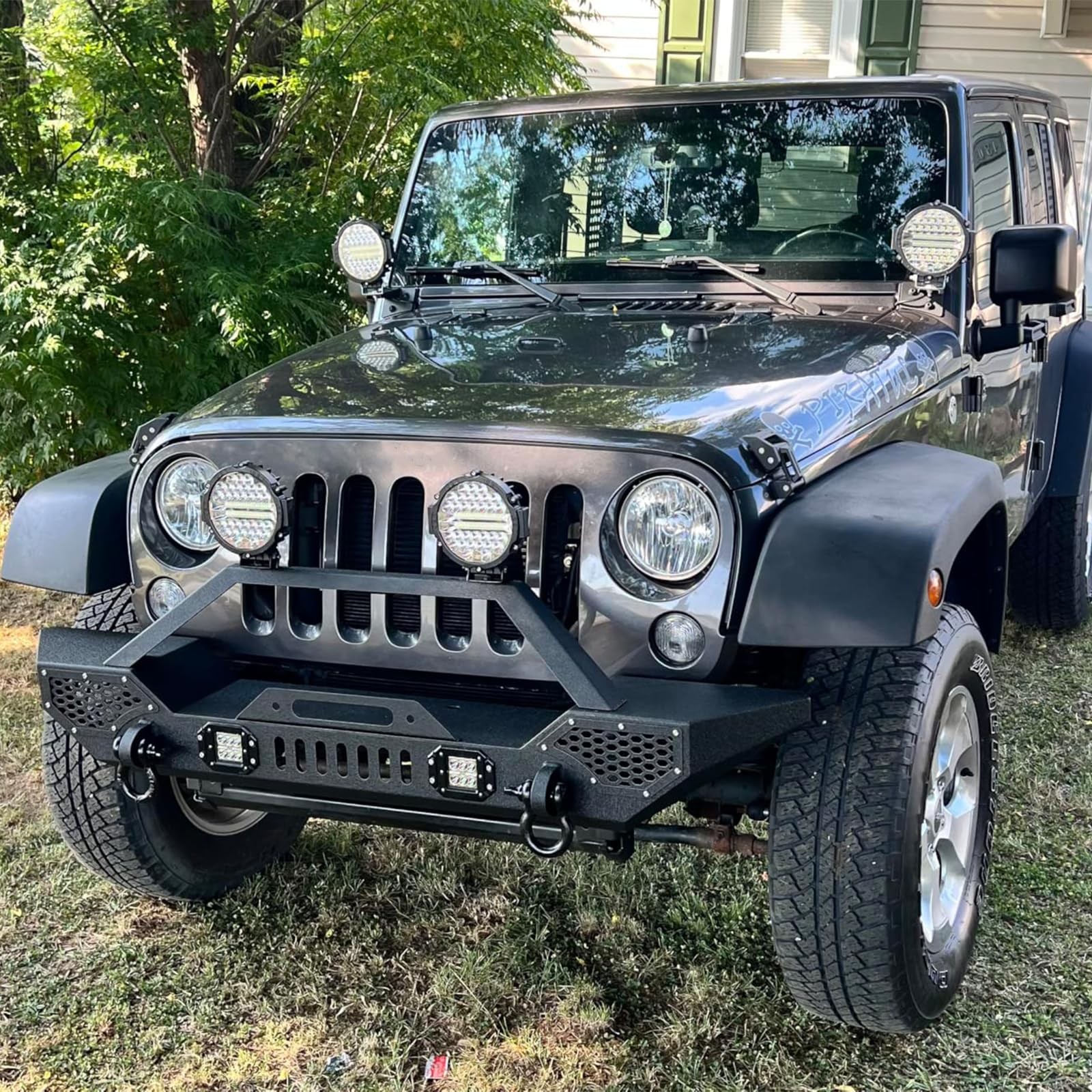 Garvee Front Bumper Compatible with Wrangler TJ 1997-2006 (2/4 Doors), Full W…