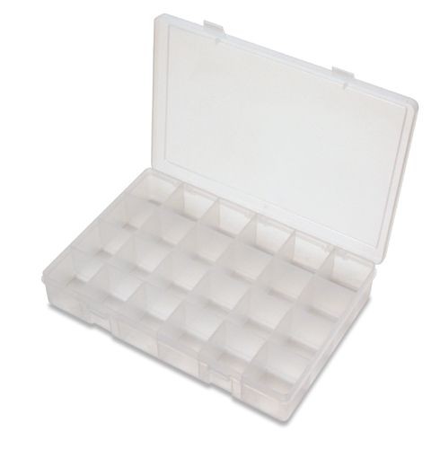 Durham LP24-CLEAR, Pack of 5 Large Plastic 24 Compartment Box