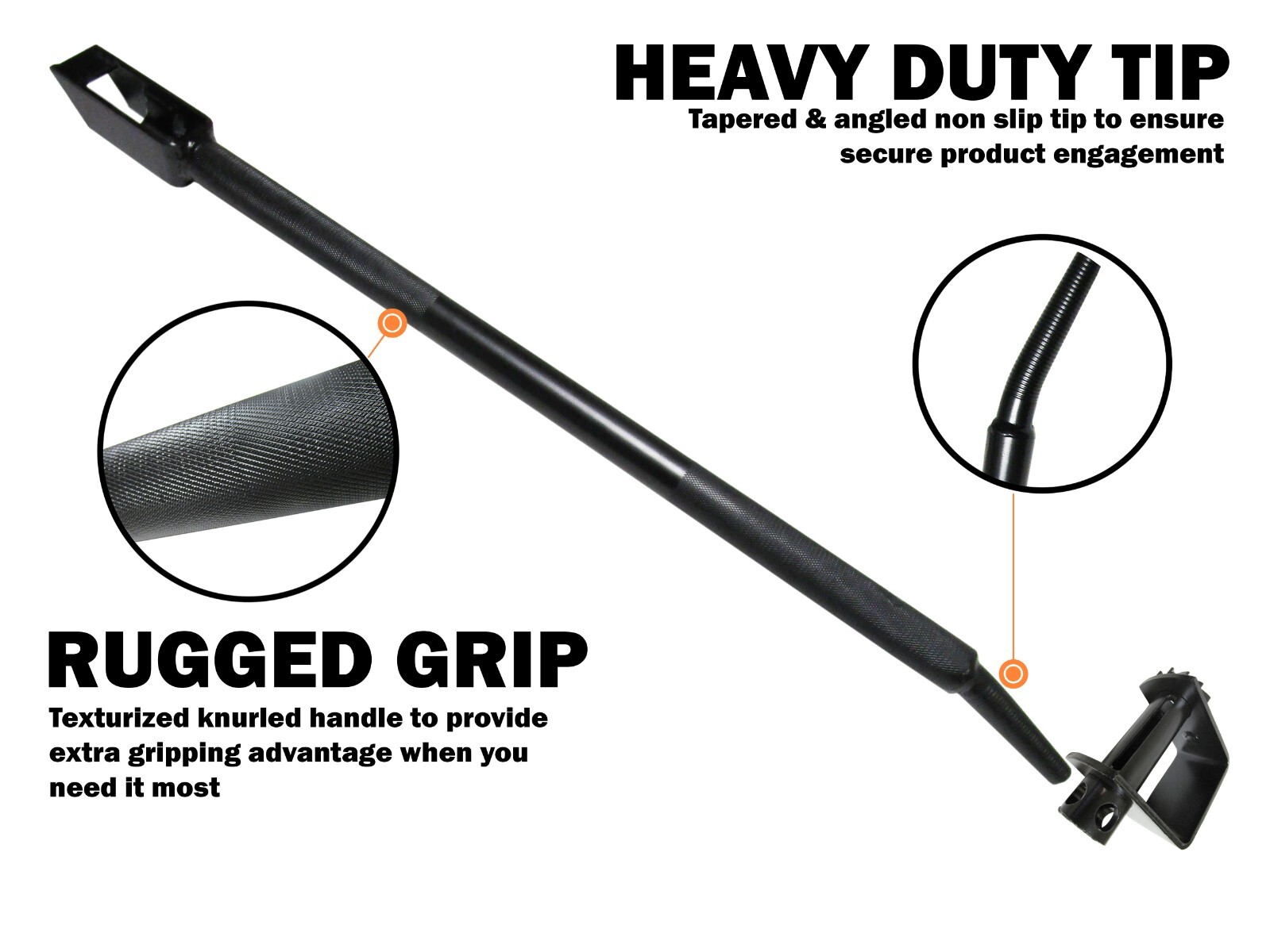 Combination Winch Bar 35″ Painted Black for Tie Down Winch Leverage Tension