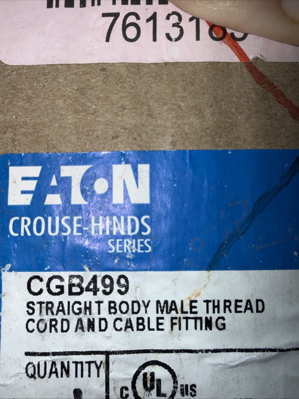 Eaton Crouse-Hinds CGB499, Cable Gland, 1 1/4 Male Cord/Cab Ftg Neo Bush, 1 PC