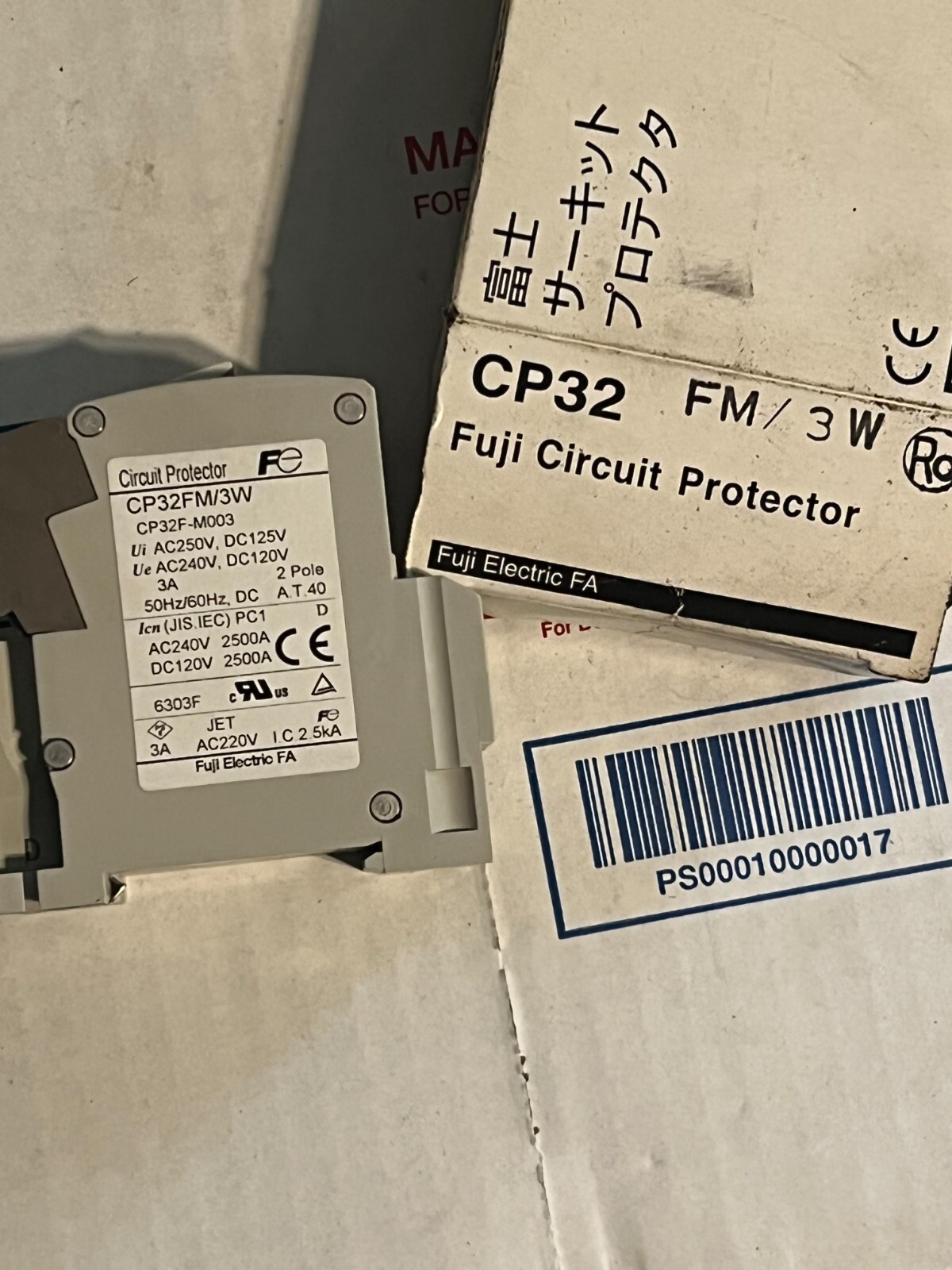 Fuji CP32FM/3W Circuit Protector 2P 3A nos surplus