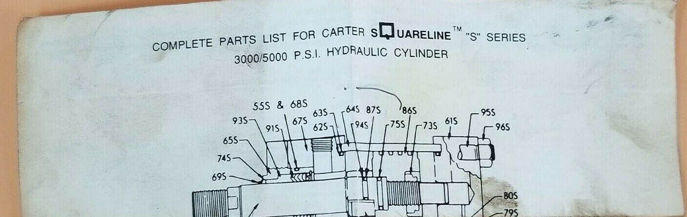 NEW CARTER SQUARLINE K755-KIT-15 SEAL KIT ‘S’ SERIES K755KIT15