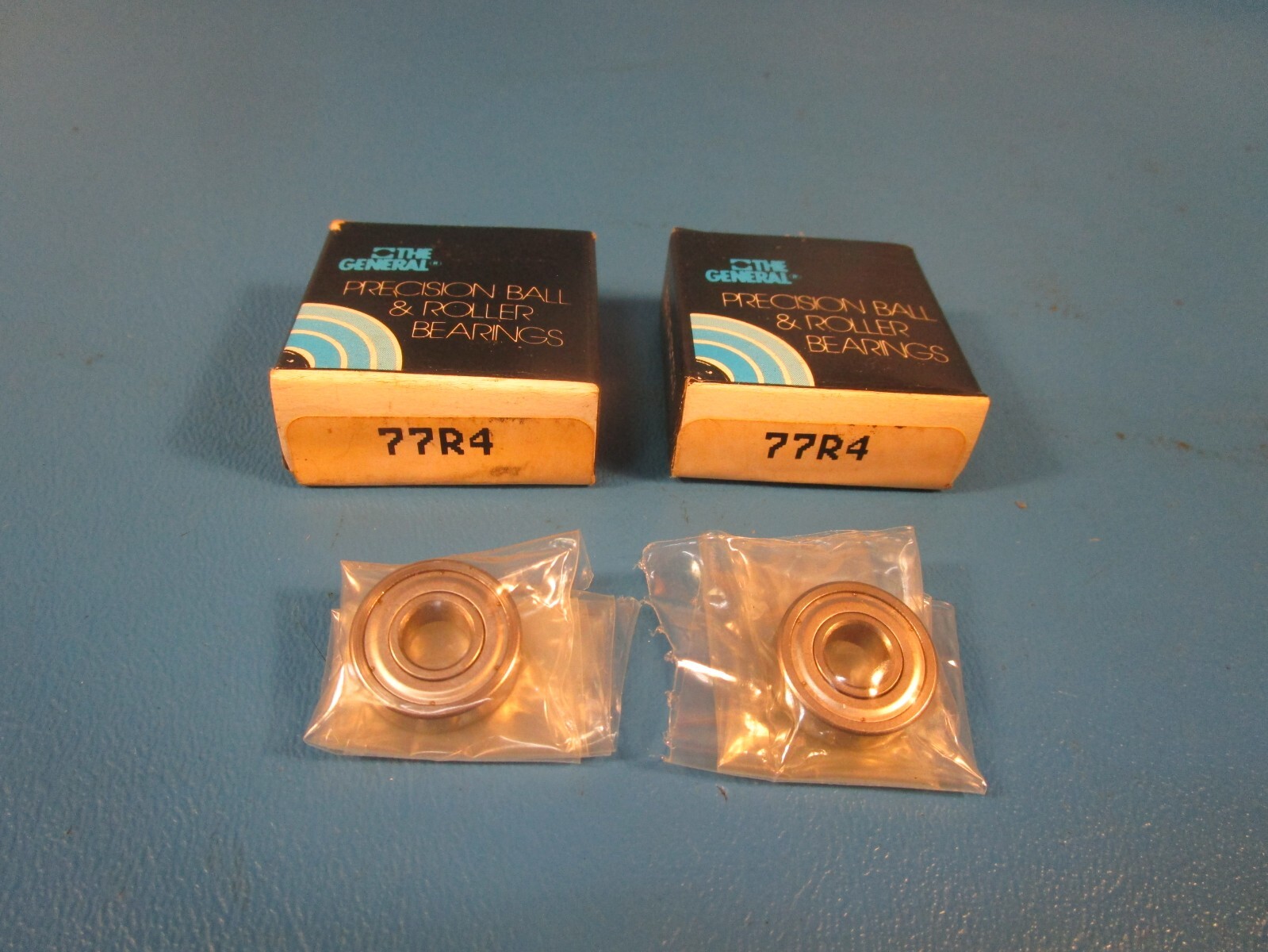 LOT OF 2 General 77R4, Radial/Deep Groove Ball Bearing, Straight Bore, 0.2500 in