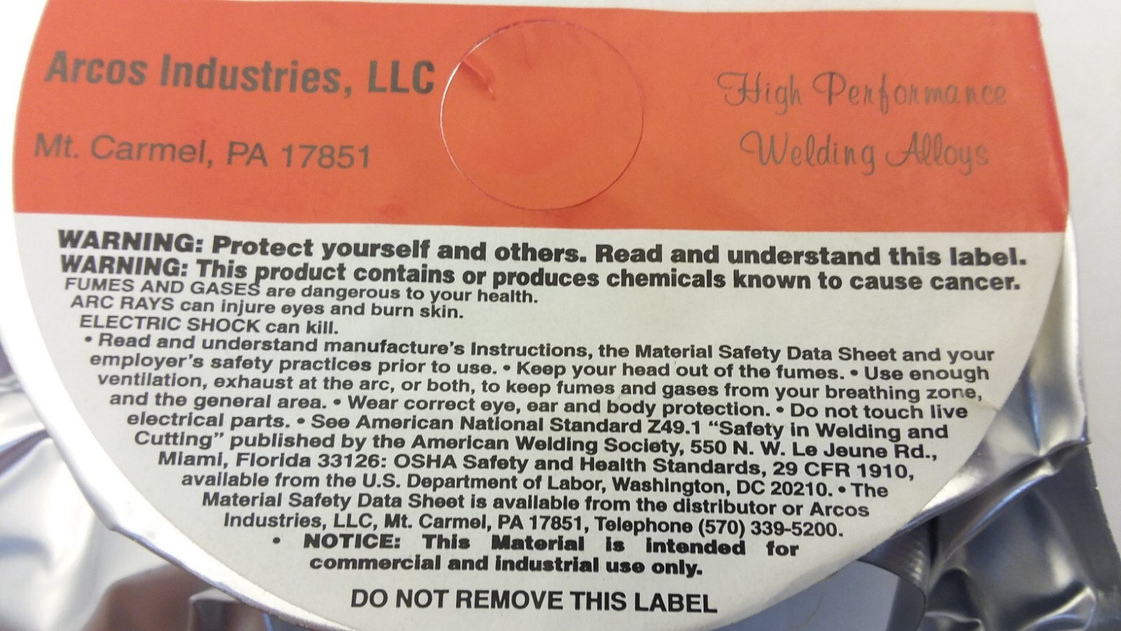 ARCOS INDUSTRIES LLC ER90S-B3 WELDING WIRE SIZE .35″ 2 LBS ALLOY TESTED NIB