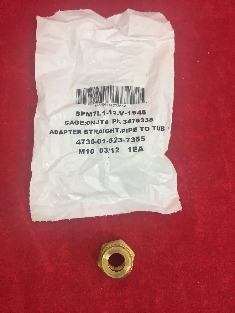 QTY:4 OSHKOSH Straight Pipe To Tube Adapter Copper Alloy 3478338