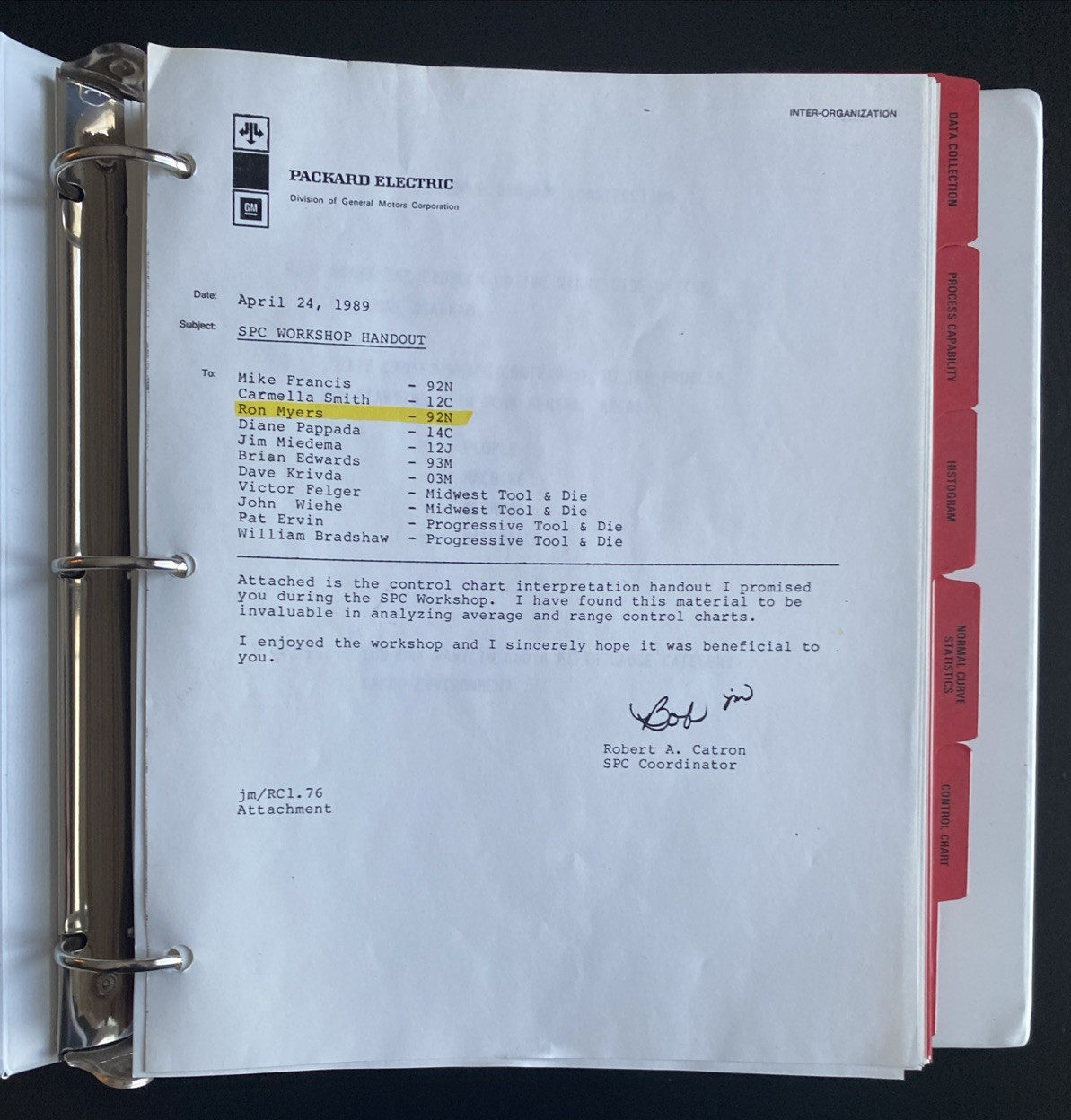 Vtg 1989 Packard Electric / GM Statistical Process Control SPC Training Manual
