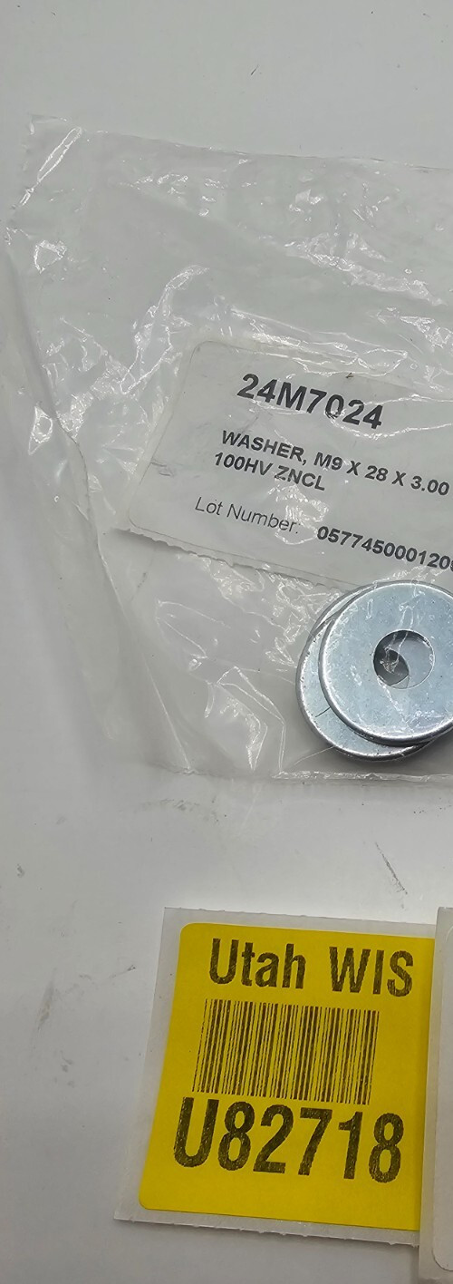 (QTY 4) M9 X 28 X 3.00 ISO7094 100HV ZNCL Washer 24M7024 fits John Deere