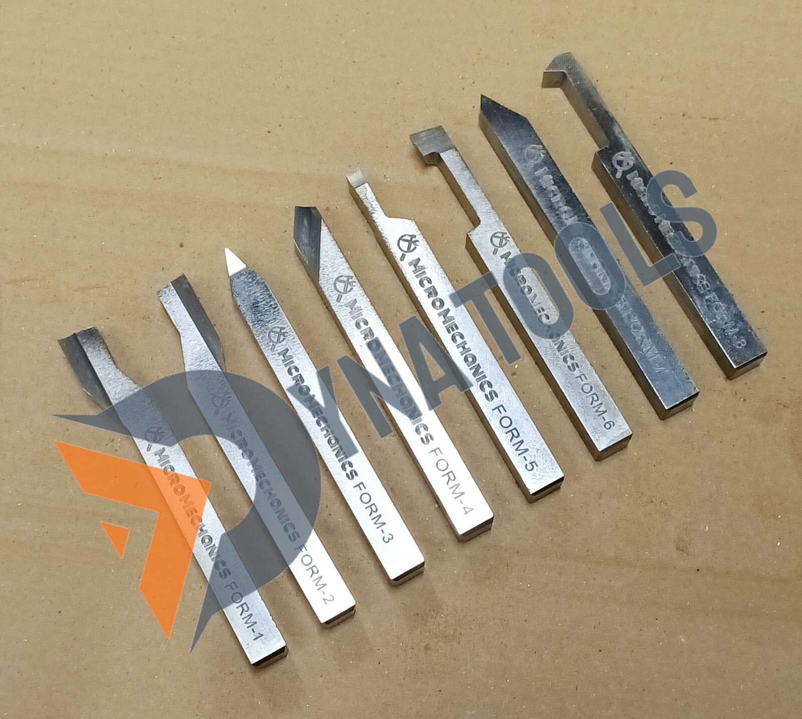 10mm x 100mm HSS Lathe Form Tools Set Of 8 Pieces Square Shank Pre-Formed Tools