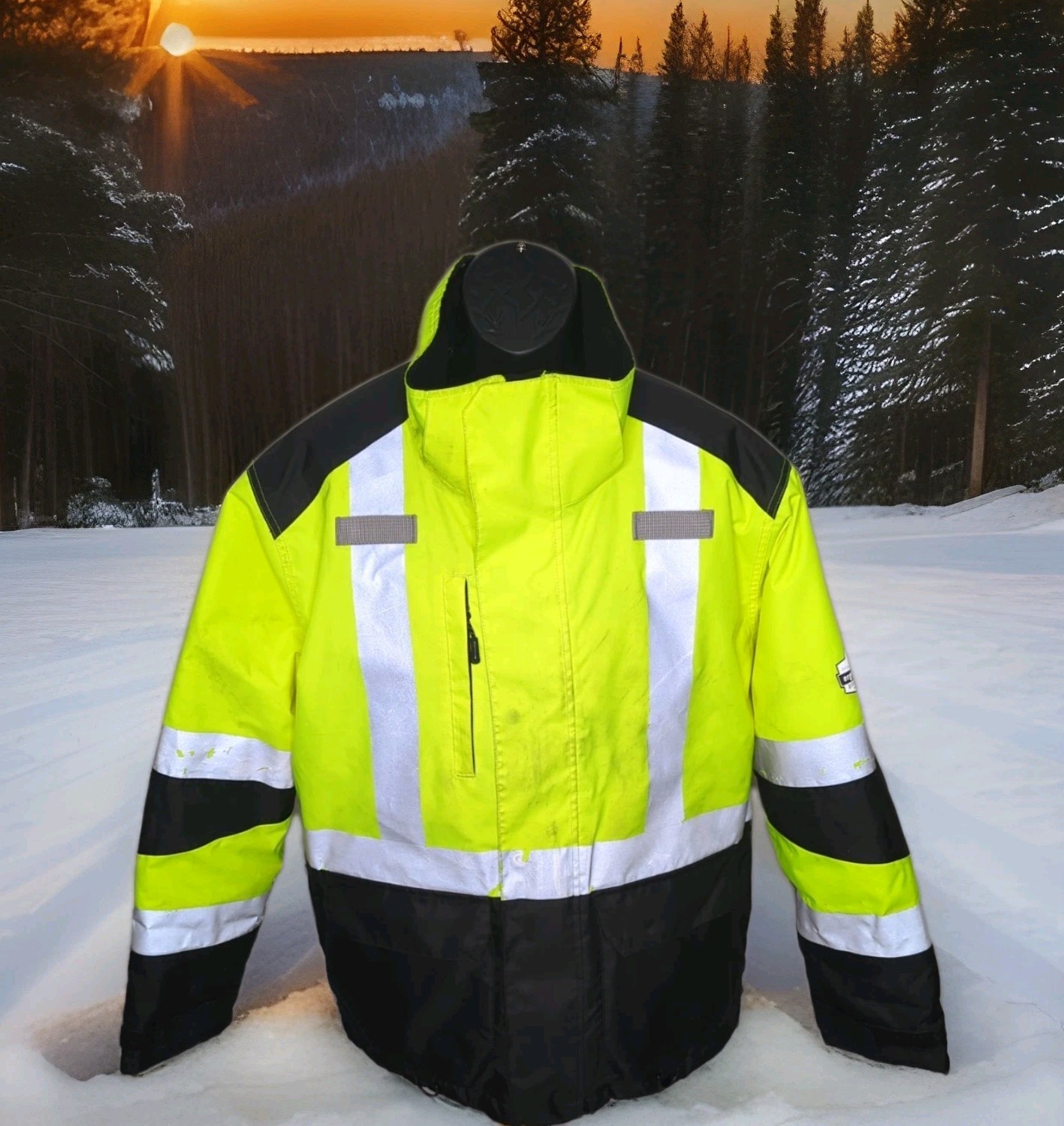 Ergodyne 8390 GloWear AmpliFIRE Winter Jacket Men Large Hi Vis Construction ANSI