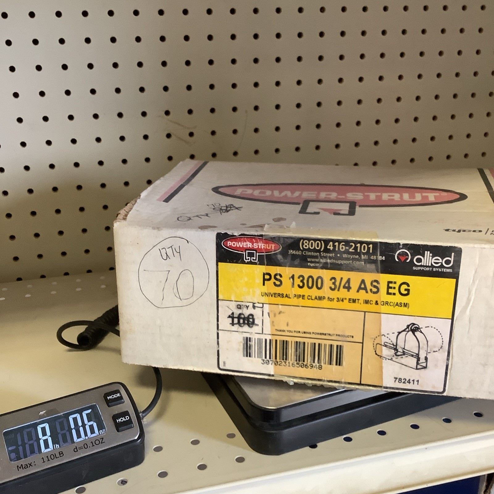NEW – Power Strut PS 1300 3/4 AS EG Universal Pipe Clamp For 3/4” EMT – QTY 70