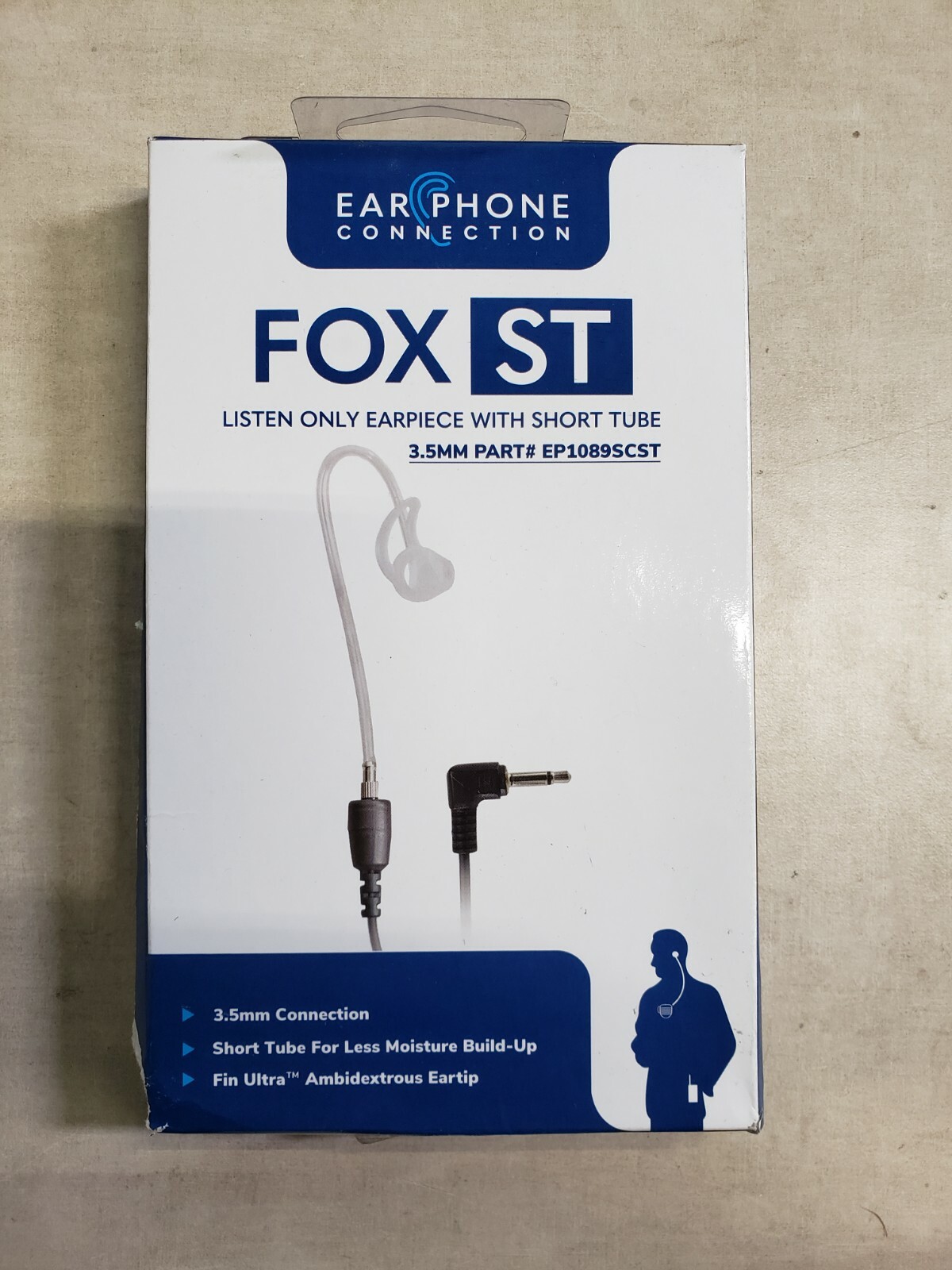 FOX ST EARPHONE CONNECTION EP1089SCST Short Tube Listen Only Earpiece,Black