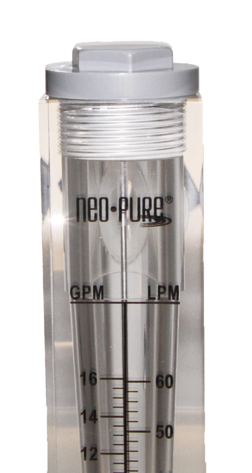 Neo-Pure Adjustable Panel Mount Flowmeter 2-10GPM 3/4″ MNPT
