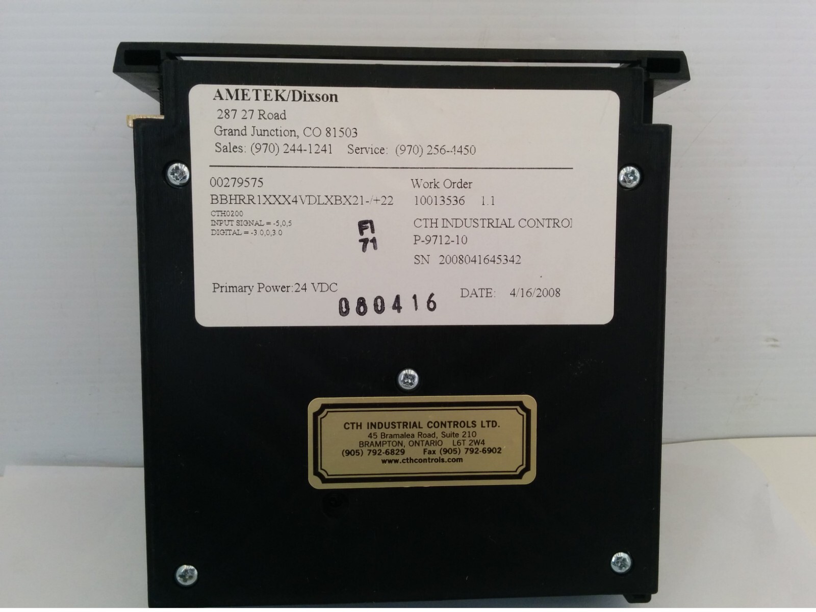 AMETEK DIXSON BBHRR1XXX4VDLXBX21-/+22 BARGRAPH METER, -3 TO +3, NIB