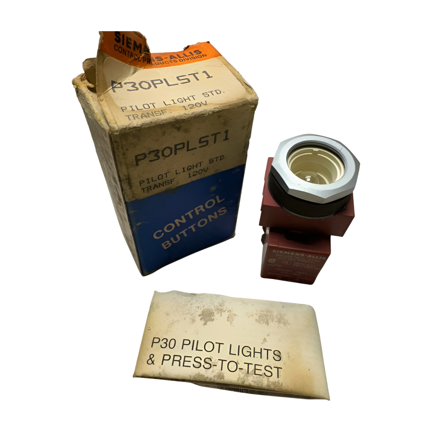 Siemens-Allis P30PLST1 Pilot Light STD TRANSF Control Button, 120V/60Hz, 6V, 1VA