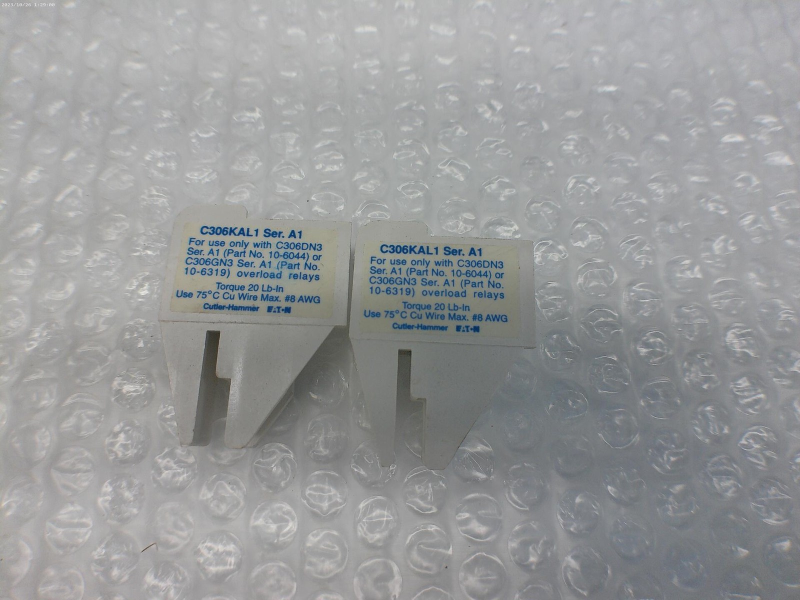 CUTLER HAMMER C306KAL1 SER.A1 RELAY LOT OF 2 NSNP
