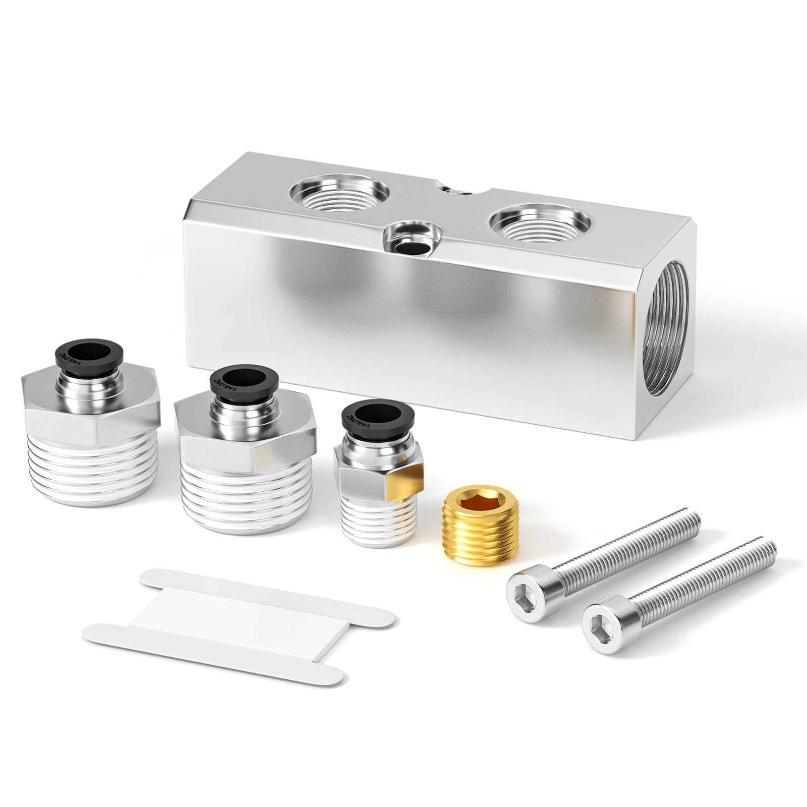 TAILONZ PNEUMATIC Silver 1/2″NPT Input and 1/4″NPT Output 2 Way Aluminum Pneu…