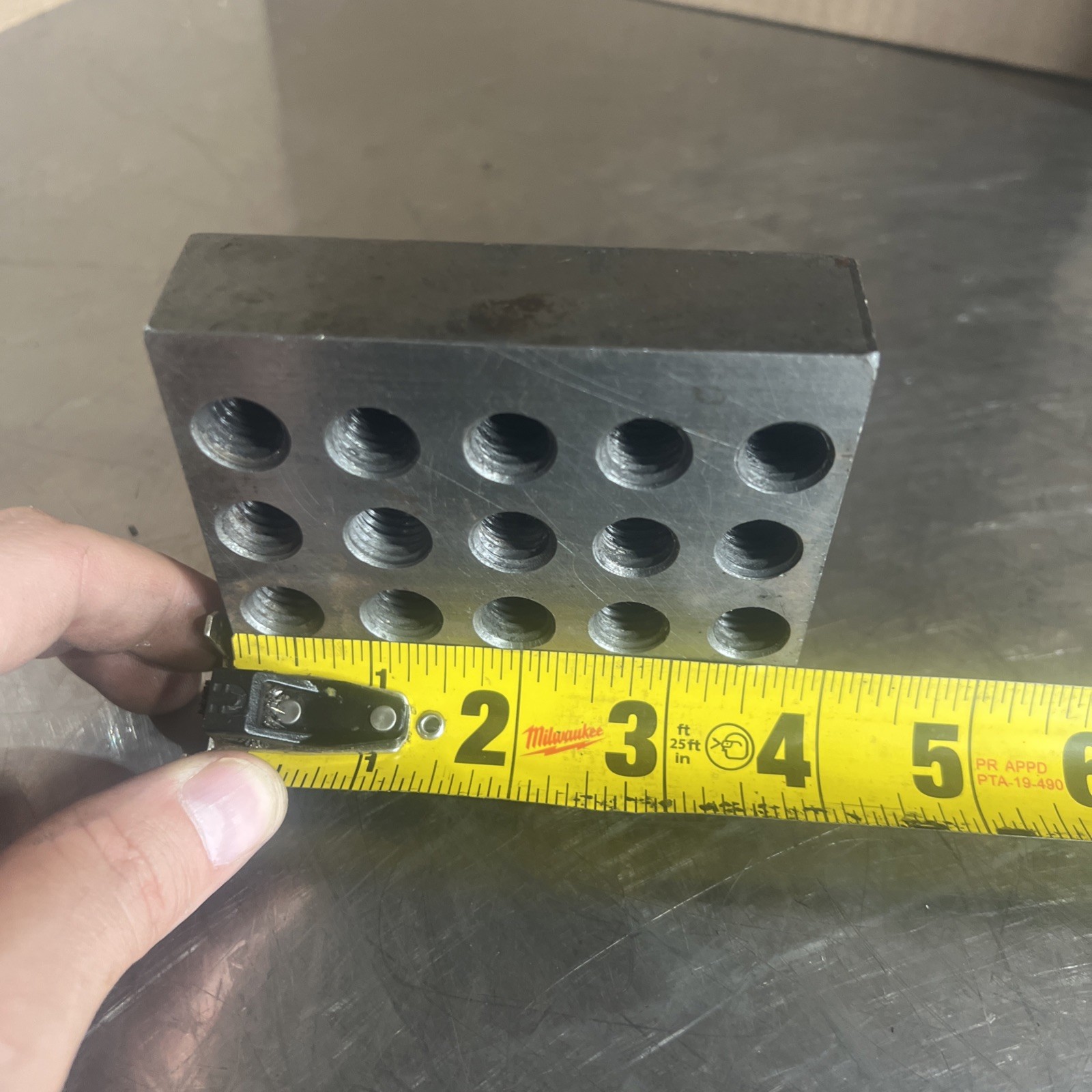 Machinist Tool, Angle Plate With Threaded Holes, Steel, Used Surplus
