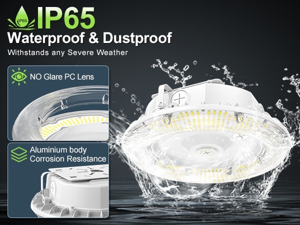 100W LED Canopy Light Commercial Gas Station Light IP65 13,500LM 4500/5000/5700K