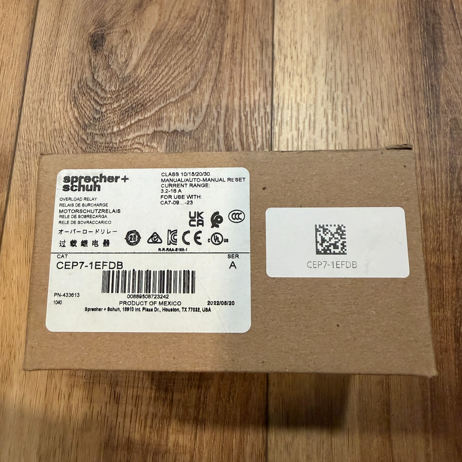 Sprecher + Schuh Overload Relay CEP7-1EFDB New in Box