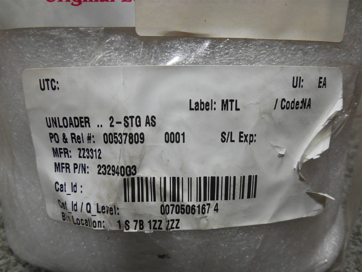 NEW Worthington 232940G3 Air Compressor Unloader Valve Assembly