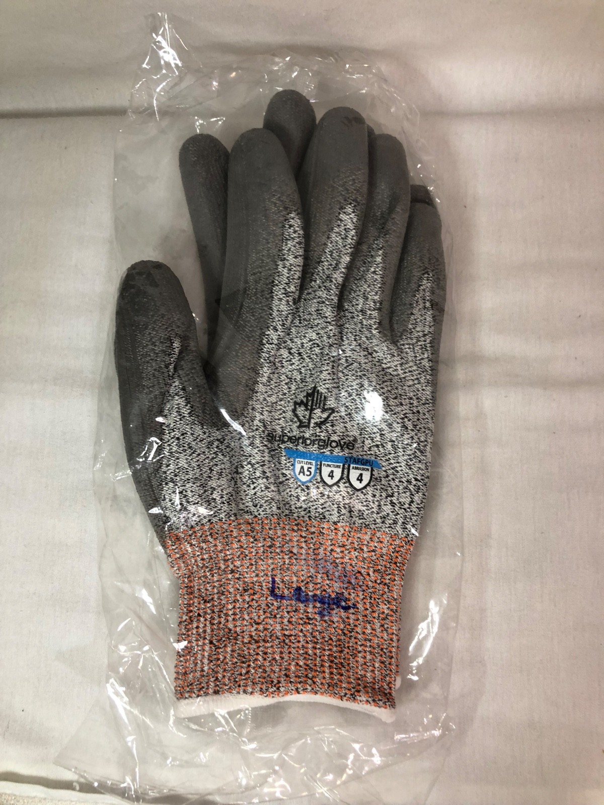 Superior Glove STAFGPU Cut Resistant Coated Gloves, Cut Level A5 Large