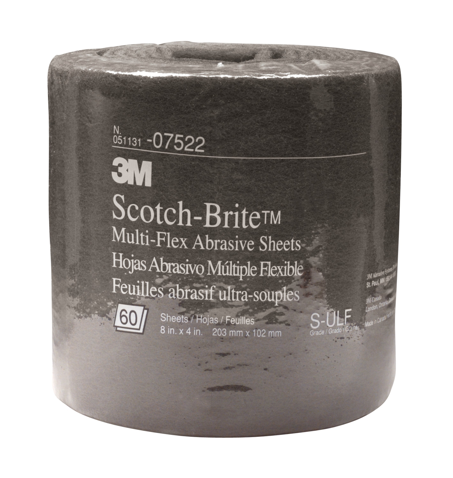 Scotch-Brite Multi-Flex Abrasive Sheet Roll, 8 in x 20 ft S ULF, 60 (Case of 4)