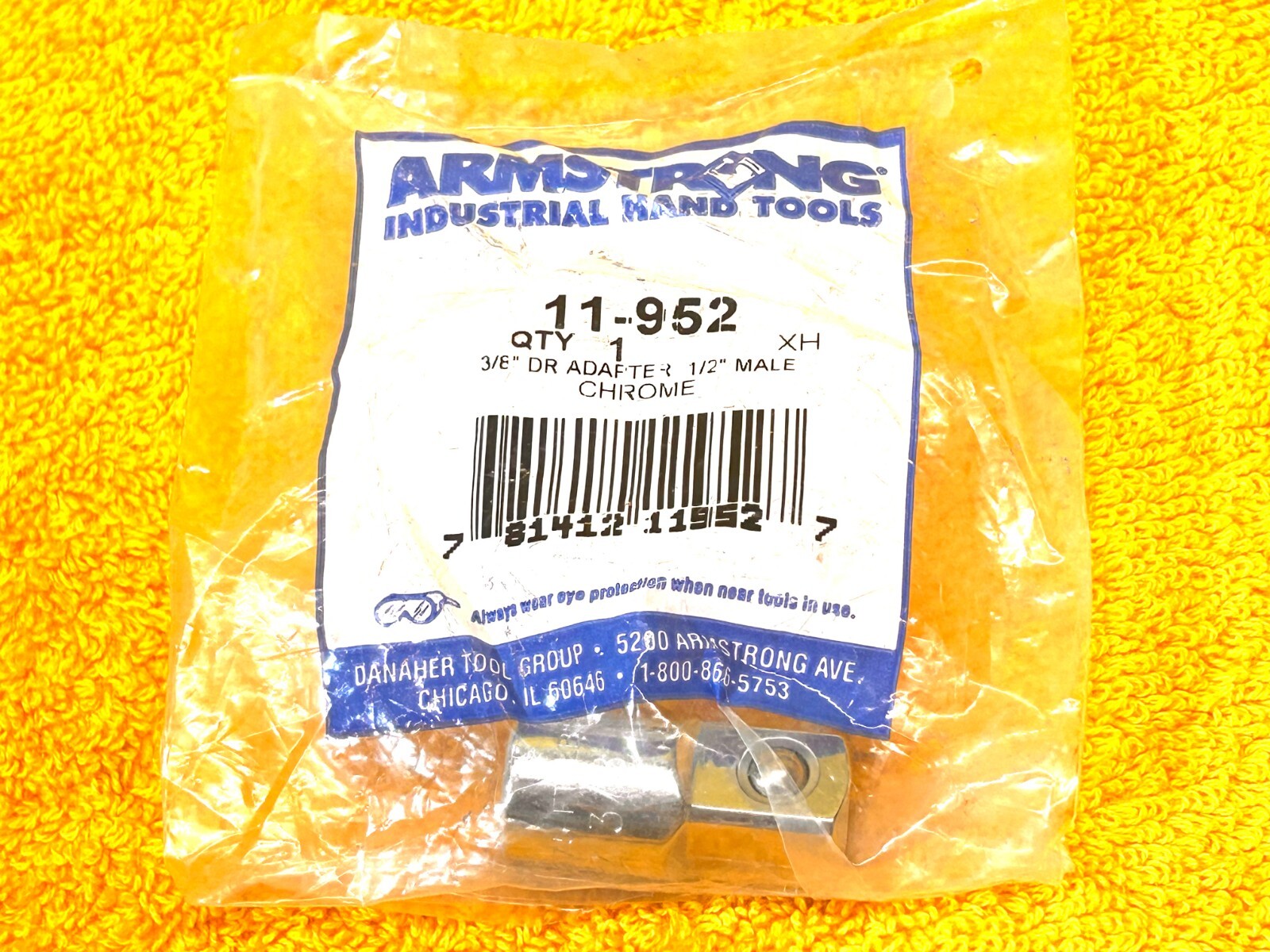ARMSTRONG 11-952 3/8″ DRIVE ADAPTER 1/2″ MALE CHROME (3/8″ TO 1/2″ DR ADAPTER)